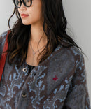 【BEVERLY HILLS POLO CLUB/ビバリーヒルズポロクラブ】ワンポイント刺繍 モヘアタッチ ニットカーディガン