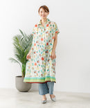 【C-FORT POINT/フォートポイント】さらっと軽やか インド綿 総柄シャツワンピース リゾート Aライン フレア 羽織り ナチュラル 軽やか 旅行 コットン100%