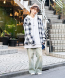 【UNIIT × RED CAP GIRL】 オンブレチェック ルーズシルエット バック刺繍シャツ コットン100％