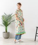 【C-FORT POINT/フォートポイント】さらっと軽やか インド綿 総柄シャツワンピース リゾート Aライン フレア 羽織り ナチュラル 軽やか 旅行 コットン100%