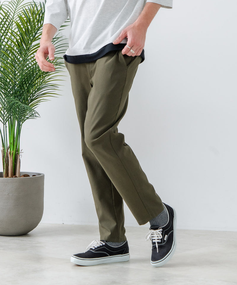 快適！スーパーストレッチイージーパンツ イージーケア 接触冷感 前開き ウエストゴム UVカット【Blue Standard:ブルースタンダード】