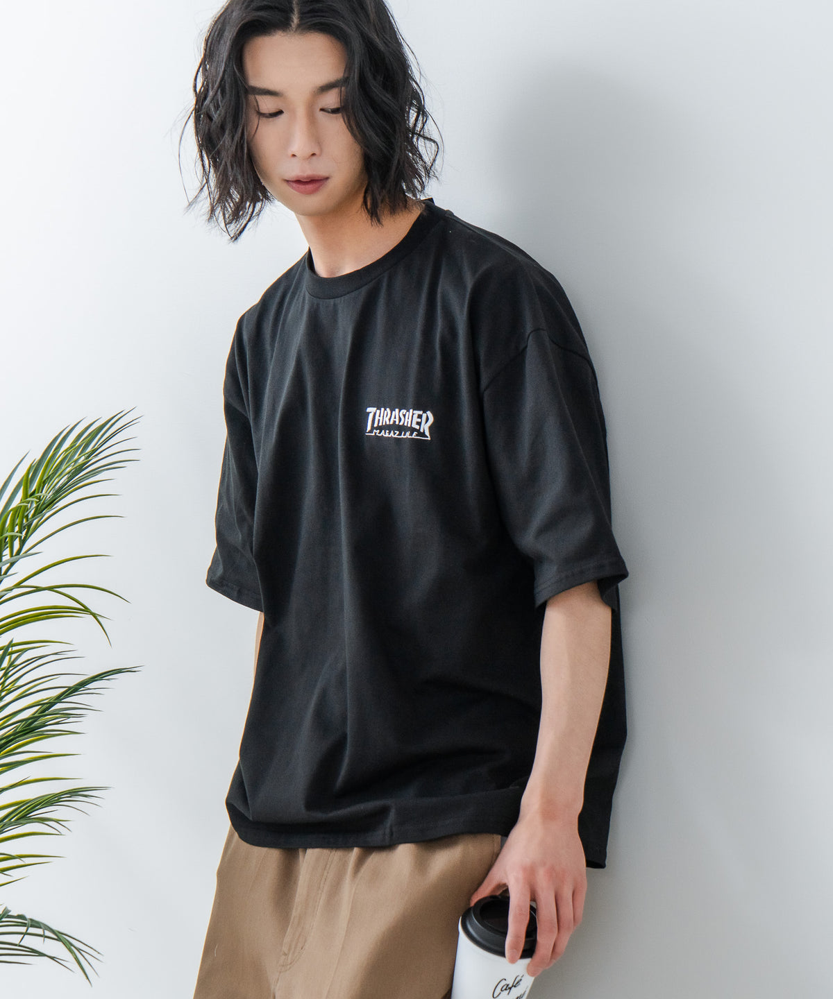 ワンポイント刺繍Tシャツ【THRASHER/スラッシャー】