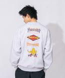 裏起毛 バック刺繍＆プリント クルーネックスウェット THRASHER スラッシャー　