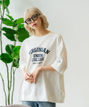 【DISCUS/ディスカス】ヘビーウェイト カレッジロゴプリントTシャツ ルーズシルエット