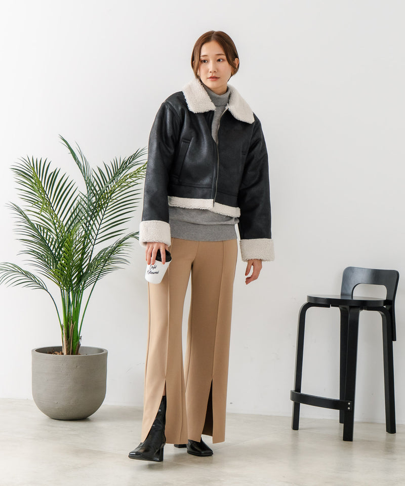 【C-FORT POINT/フォートポイント】フェイクレザー フライトジャケット