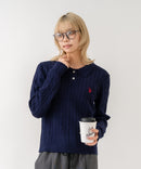 【U.S. POLO ASSN./ユーエスポロアッスン】【コンパクトすぎずルーズすぎない絶妙なサイズ感】ケーブルニットポロシャツ ケーブル編み 配色デザイン 柔らかい カジュアル きれいめ ❘ジーンズメイト公式オンラインショップ