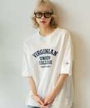 【DISCUS/ディスカス】ヘビーウェイト カレッジロゴプリントTシャツ ルーズシルエット