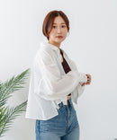 【BEVERLY HILLS POLO CLUB/ビバリーヒルズポロクラブ】楊柳素材 ワイドシルエットシャツ
