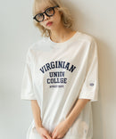 【DISCUS/ディスカス】ヘビーウェイト カレッジロゴプリントTシャツ ルーズシルエット
