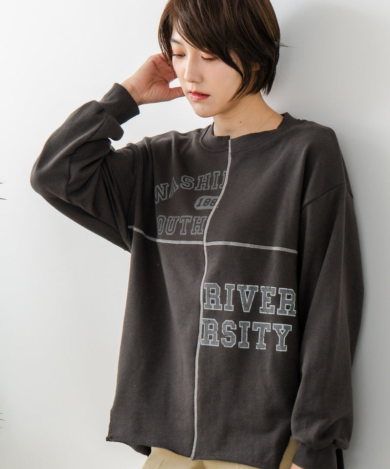 【C-FORT POINT/フォートポイント】裏毛 リメイク風 スウェットトレーナー