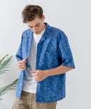 COOLMAXリネンミックス総柄シャツ【BLUE STANDARD/ブルースタンダード】
