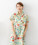 【C-FORT POINT/フォートポイント】さらっと軽やか インド綿 総柄シャツワンピース リゾート Aライン フレア 羽織り ナチュラル 軽やか 旅行 コットン100%