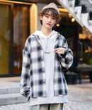 【UNIIT × RED CAP GIRL】 オンブレチェック ルーズシルエット バック刺繍シャツ コットン100％