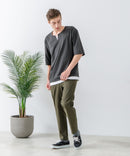 ZEROSTAIN フェイクレイヤード ビッグシルエット キーネック クルーネック Tシャツ 汗染みの目立ちにくいTシャツ 防汚 ＵＶカット ZERO STAIN