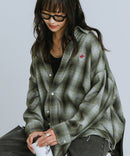 【BEVERLY HILLS POLO CLUB/ビバリーヒルズポロクラブ】オーバーサイズ ロゴ ワンポイント刺繍 シャギーチェックシャツ/フランネルシャツ/レディース メンズ