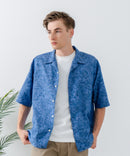 COOLMAXリネンミックス総柄シャツ【BLUE STANDARD/ブルースタンダード】
