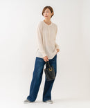 【HANES/ヘインズ】【長めの着丈は気になる腰周りをすっきりカバー】HANES Thermal for HER サーマルヘンリーロンＴ 長袖 無地 シンプル ドロップショルダー リングドット使い ヘムライン ❘ジーンズメイト公式オンラインショップ