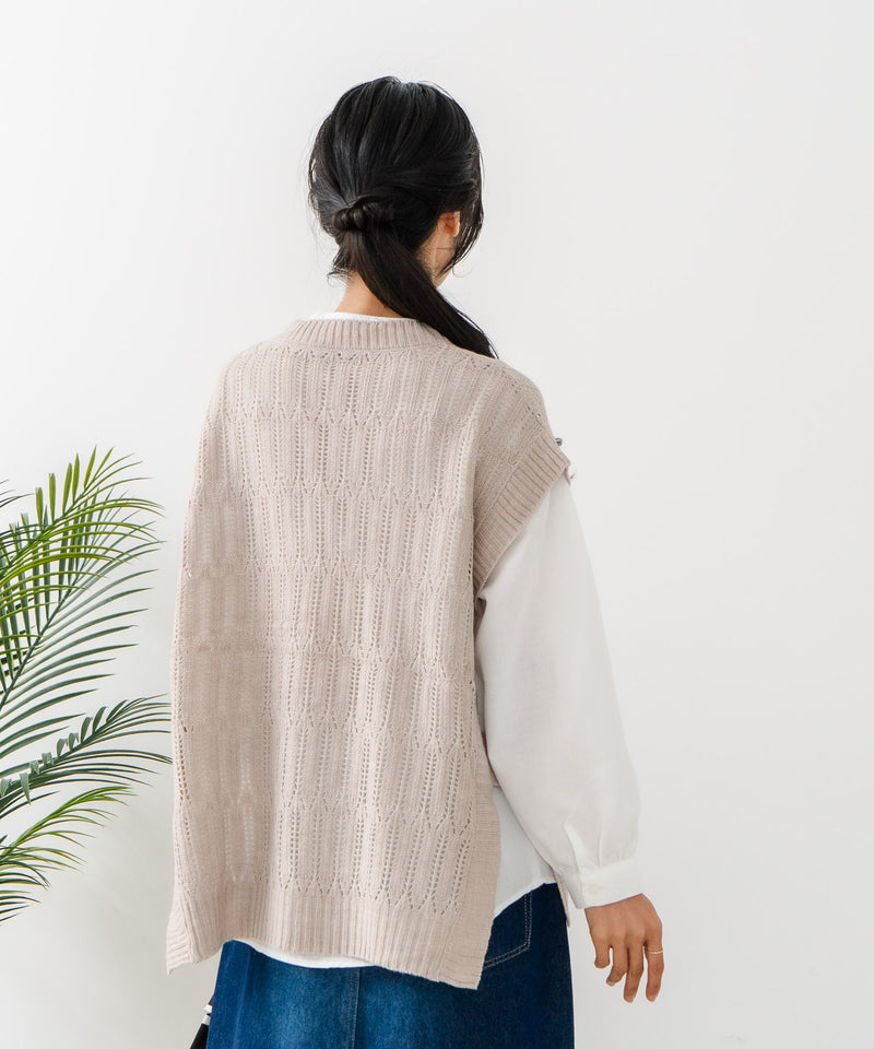 【C-FORTPOINT/フォートポイント】ニットベスト＋ブラウスアンサンブル1