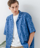 COOLMAXリネンミックス総柄シャツ【BLUE STANDARD/ブルースタンダード】