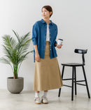 【U.S. POLO ASSN./ユーエスポロアッスン】ワンポイントロゴ刺繍 7分袖 デニムシャツ ❘ジーンズメイト公式オンラインショップ