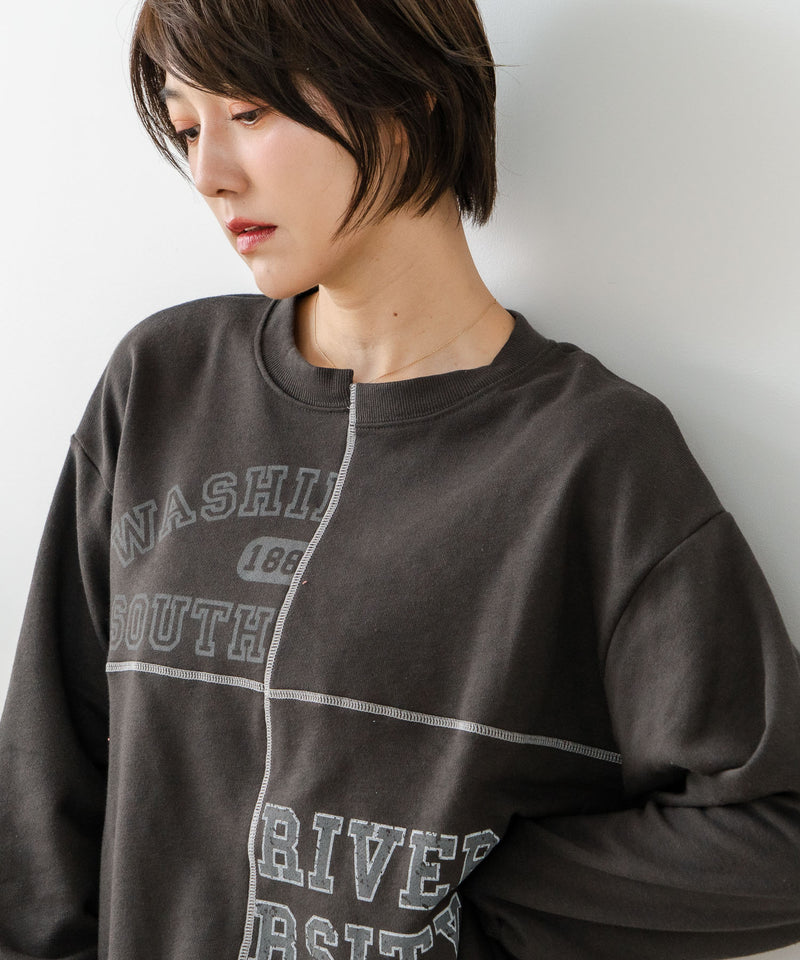 【C-FORT POINT/フォートポイント】裏毛 リメイク風 スウェットトレーナー