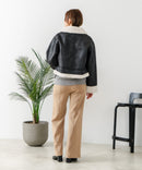 【C-FORT POINT/フォートポイント】フェイクレザー フライトジャケット