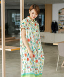 【C-FORT POINT/フォートポイント】さらっと軽やか インド綿 総柄シャツワンピース リゾート Aライン フレア 羽織り ナチュラル 軽やか 旅行 コットン100%