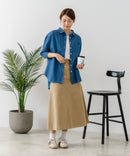 【U.S. POLO ASSN./ユーエスポロアッスン】ワンポイントロゴ刺繍 7分袖 デニムシャツ ❘ジーンズメイト公式オンラインショップ