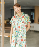 【C-FORT POINT/フォートポイント】さらっと軽やか インド綿 総柄シャツワンピース リゾート Aライン フレア 羽織り ナチュラル 軽やか 旅行 コットン100%