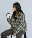 【BEVERLY HILLS POLO CLUB/ビバリーヒルズポロクラブ】オーバーサイズ ロゴ ワンポイント刺繍 シャギーチェックシャツ/フランネルシャツ/レディース メンズ