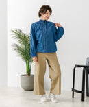 【C-FORTPOINT/フォートポイント】デニム シャーリング ブラウス