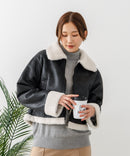 【C-FORT POINT/フォートポイント】フェイクレザー フライトジャケット