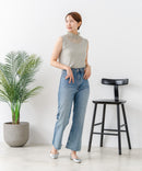 【C-FORTPOINT/フォートポイント】【1枚で華やか レースインナー】ハイネックレース切替タンクトップ インナー チラ見せ 重ね着 立ち襟 華やか 上品 きれいめ