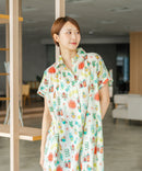 【C-FORT POINT/フォートポイント】さらっと軽やか インド綿 総柄シャツワンピース リゾート Aライン フレア 羽織り ナチュラル 軽やか 旅行 コットン100%