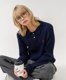 【U.S. POLO ASSN./ユーエスポロアッスン】【コンパクトすぎずルーズすぎない絶妙なサイズ感】ケーブルニットポロシャツ ケーブル編み 配色デザイン 柔らかい カジュアル きれいめ ❘ジーンズメイト公式オンラインショップ