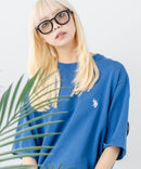 【U.S. POLO ASSN./ユーエスポロアッスン】ワンポイントニットTシャツ Dブルー ❘ジーンズメイト公式オンラインショップ