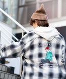 【UNIIT × RED CAP GIRL】 オンブレチェック ルーズシルエット バック刺繍シャツ コットン100％