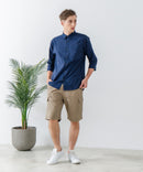 COOLMAXリネンミックス7分袖シャツ【BLUE STANDARD/ブルースタンダード