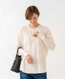 【HANES/ヘインズ】【長めの着丈は気になる腰周りをすっきりカバー】HANES Thermal for HER サーマルヘンリーロンＴ 長袖 無地 シンプル ドロップショルダー リングドット使い ヘムライン ❘ジーンズメイト公式オンラインショップ