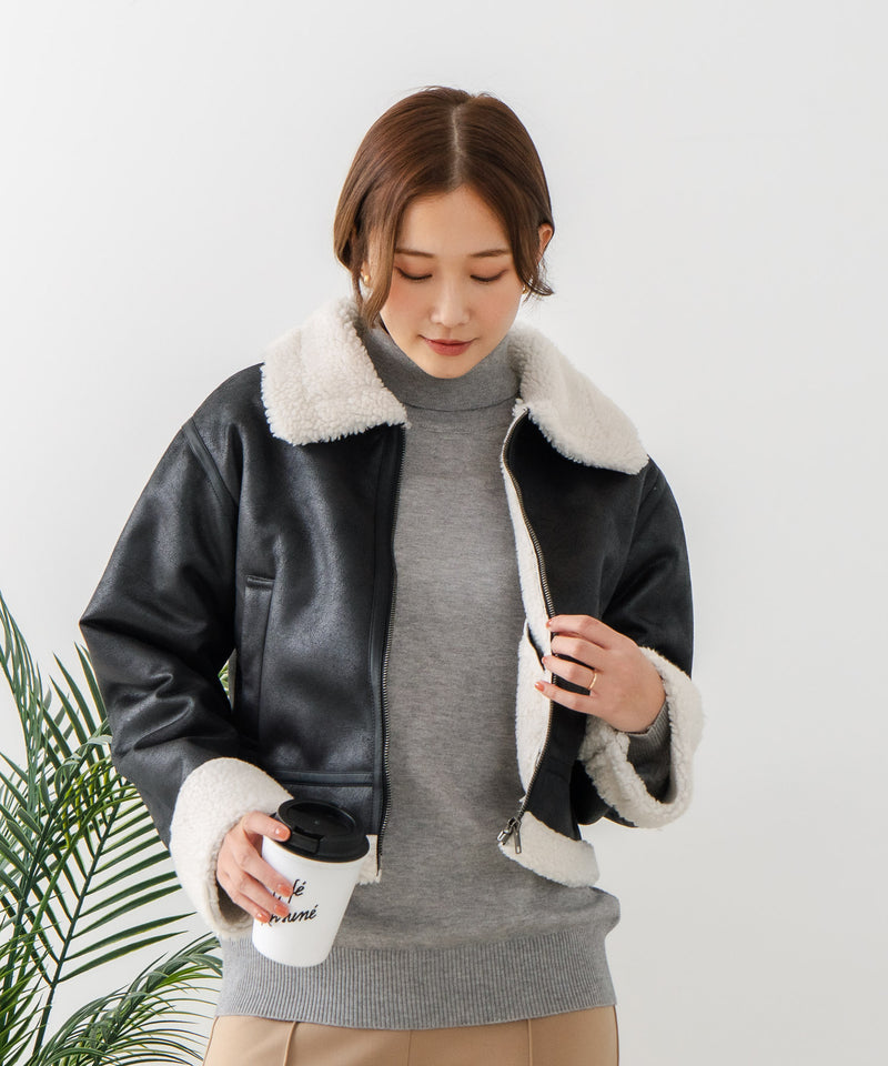 【C-FORT POINT/フォートポイント】フェイクレザー フライトジャケット