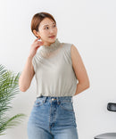 【C-FORTPOINT/フォートポイント】【1枚で華やか レースインナー】ハイネックレース切替タンクトップ インナー チラ見せ 重ね着 立ち襟 華やか 上品 きれいめ