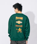 裏起毛 バック刺繍＆プリント クルーネックスウェット THRASHER スラッシャー　