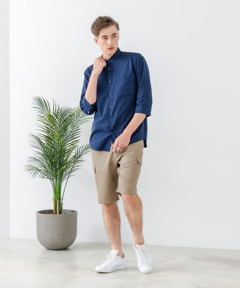 COOLMAXリネンミックス7分袖シャツ【BLUE STANDARD/ブルースタンダード