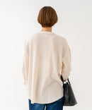 【HANES/ヘインズ】【長めの着丈は気になる腰周りをすっきりカバー】HANES Thermal for HER サーマルヘンリーロンＴ 長袖 無地 シンプル ドロップショルダー リングドット使い ヘムライン ❘ジーンズメイト公式オンラインショップ