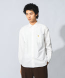 リラックスフィット アニマル胸ワンポイント オックスシャツ 犬 猫 ユニセックス BLUE STANDARD ブルースタンダード