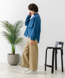 【C-FORTPOINT/フォートポイント】デニム シャーリング ブラウス