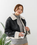 【C-FORT POINT/フォートポイント】フェイクレザー フライトジャケット