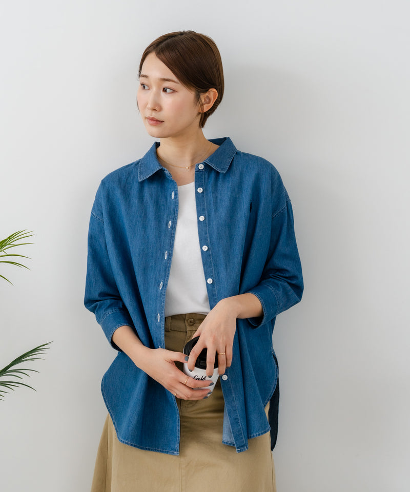 新品未使用タグ付き⭐︎ポロラルフローレン デニムシャツ ワンポイント刺繍ロゴ U.S. POLO ASSN./ユーエスポロアッスン】ワンポイントロゴ刺繍 7分袖