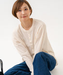 【HANES/ヘインズ】【長めの着丈は気になる腰周りをすっきりカバー】HANES Thermal for HER サーマルヘンリーロンＴ 長袖 無地 シンプル ドロップショルダー リングドット使い ヘムライン ❘ジーンズメイト公式オンラインショップ