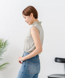 【C-FORTPOINT/フォートポイント】【1枚で華やか レースインナー】ハイネックレース切替タンクトップ インナー チラ見せ 重ね着 立ち襟 華やか 上品 きれいめ
